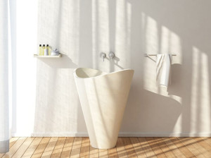 Отдельно стоящий овальный умывальник из камня Лечче