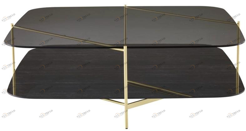 Ligne Roset Низкий прямоугольный журнальный столик из стекла  0055fk10-0055fk30 