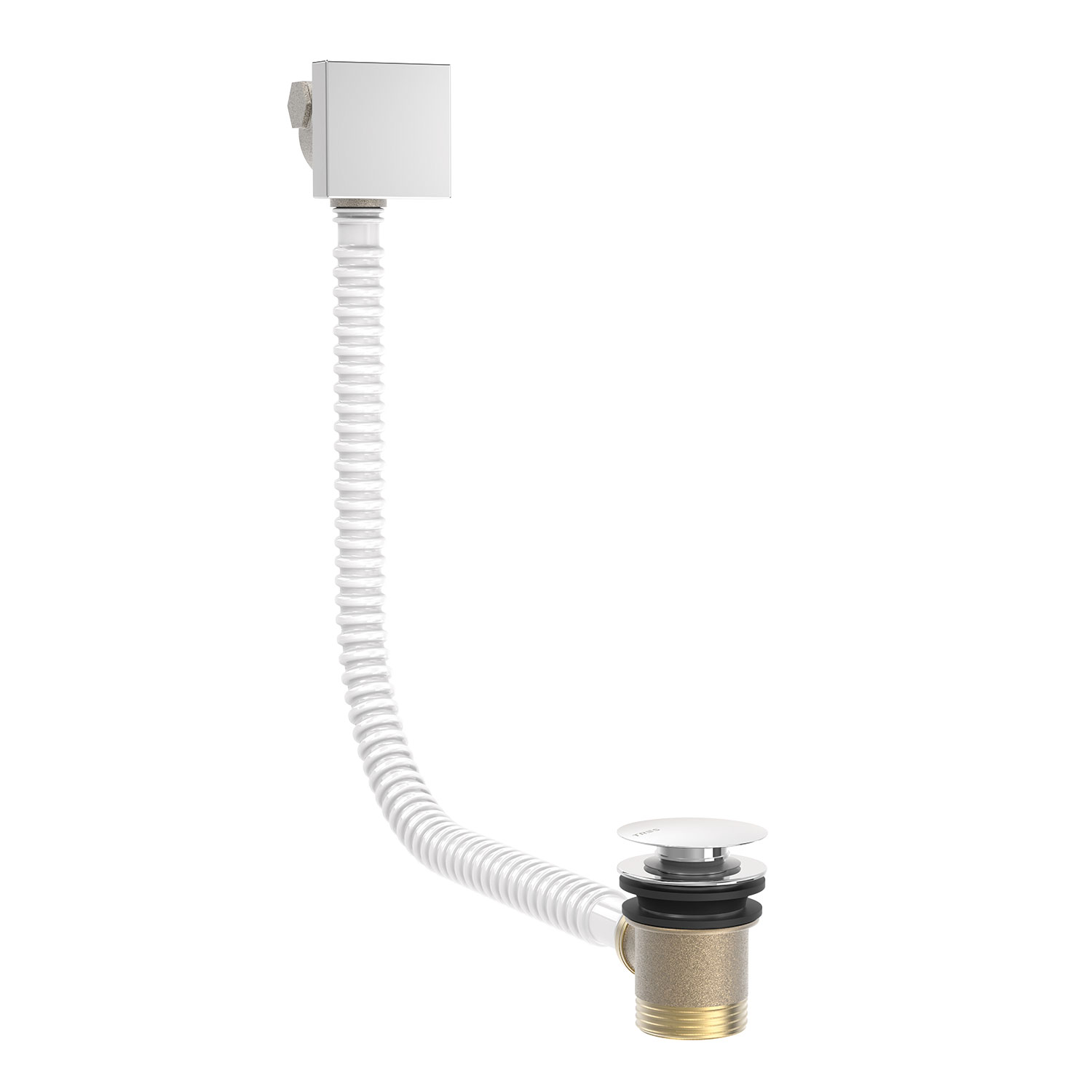 Квадратный дренажный клапан Click-clack с переливом для ванны-13453440 TRES Drain