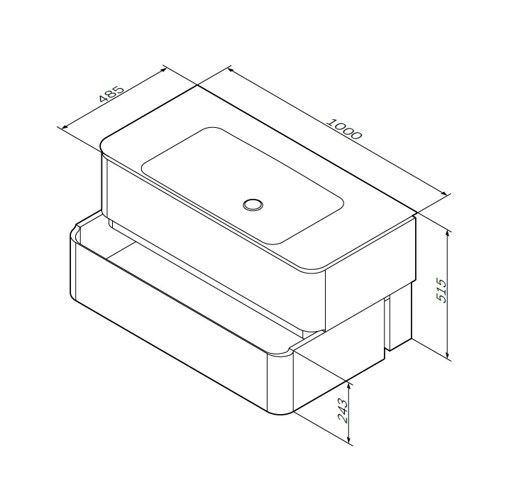 M30FHX1002TF База под раковину подвесная 100 см ящики табачный дуб текстурированная AM.PM Sensation - Вид №9