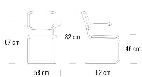 Консольный стул с подлокотниками THONET S 32 / S 64 ARCH-00001570 - Вид №1