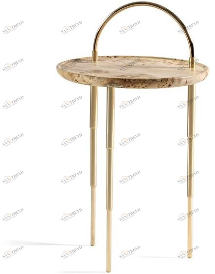 HESSENTIA - Cornelio Cappellini Низкий круглый журнальный столик из вереска тополя Heron sun-id-1347975