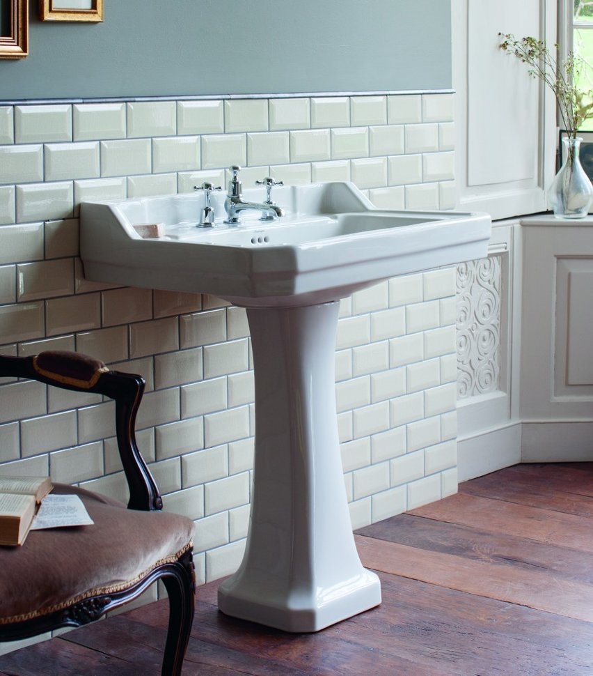 Смеситель для раковины на 3 отверстия с донным клапаном [CL12]  Burlington T14-QT, T1  - Вид №3