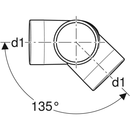 GEBERIT 310.105.14.1 Крестовина двухплоскостная Geberit Silent-db20 88,5°/135°  - Вид №2
