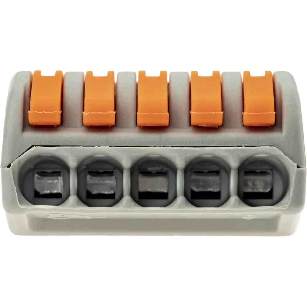 84509771 Клеммы соединительные монтажные с рычажком Duwi СМК 222-415 5-проводные 4мм² серые 5шт 26611 2 STLM-1101874  - Вид №2