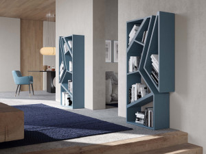 Двухсторонний книжный шкаф из лакированного бетона