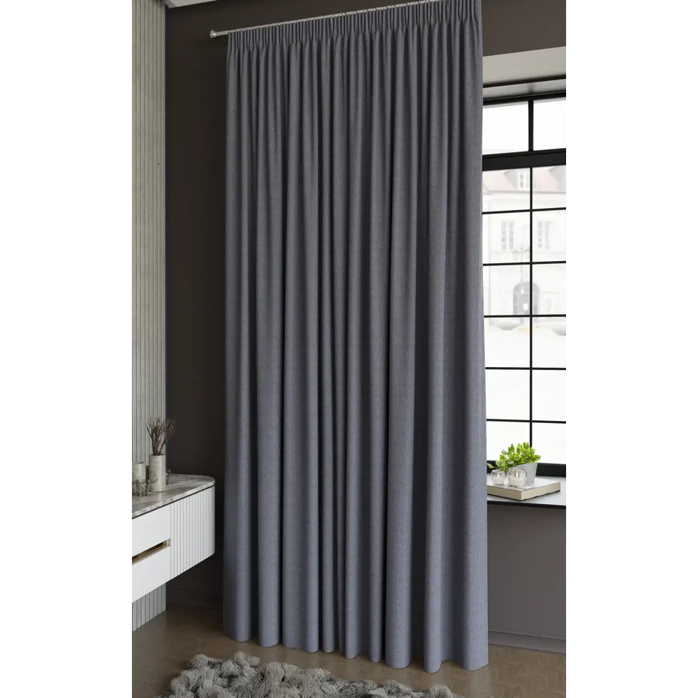 MIAMOZA Штора Фрейм на ленте 200x280 см элегантный серый 89398895 STLM-1581941