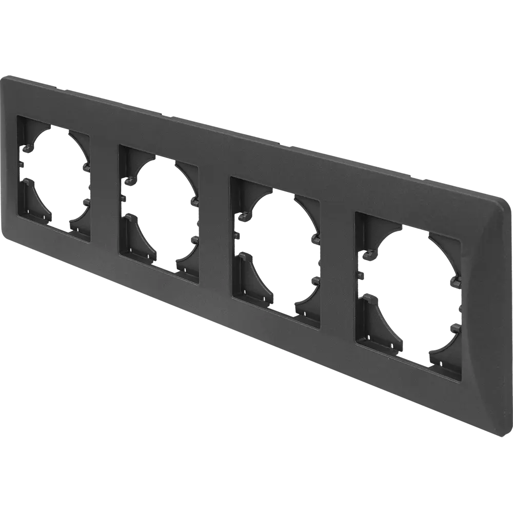 Рамка GUSI Electric Ugra для 4 розеток и выключателей, графит 83865122 STLM-0045266 - Вид №1