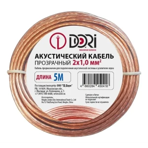 91971037 Кабель акустический Dori 2x1 мм 5 м цвет прозрачный STLM-1428892