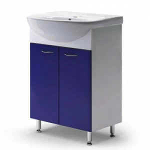 Тумба Уют 60 /синяя/ с умывальником Уют 60