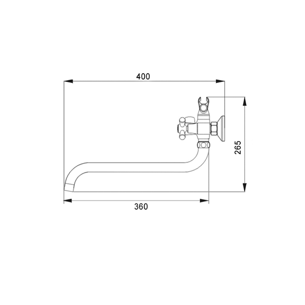 R2003 Смеситель для ванны с двумя рукоятками Raiber Classic - Вид №4