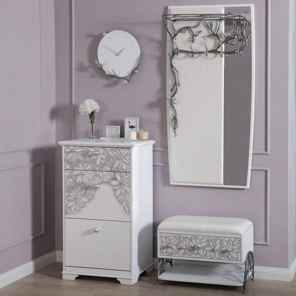 11621 Комод Терра-3 (с 3-мя ящиками) Айс Античное серебро BOGACHO 4627196590489 - Вид №1