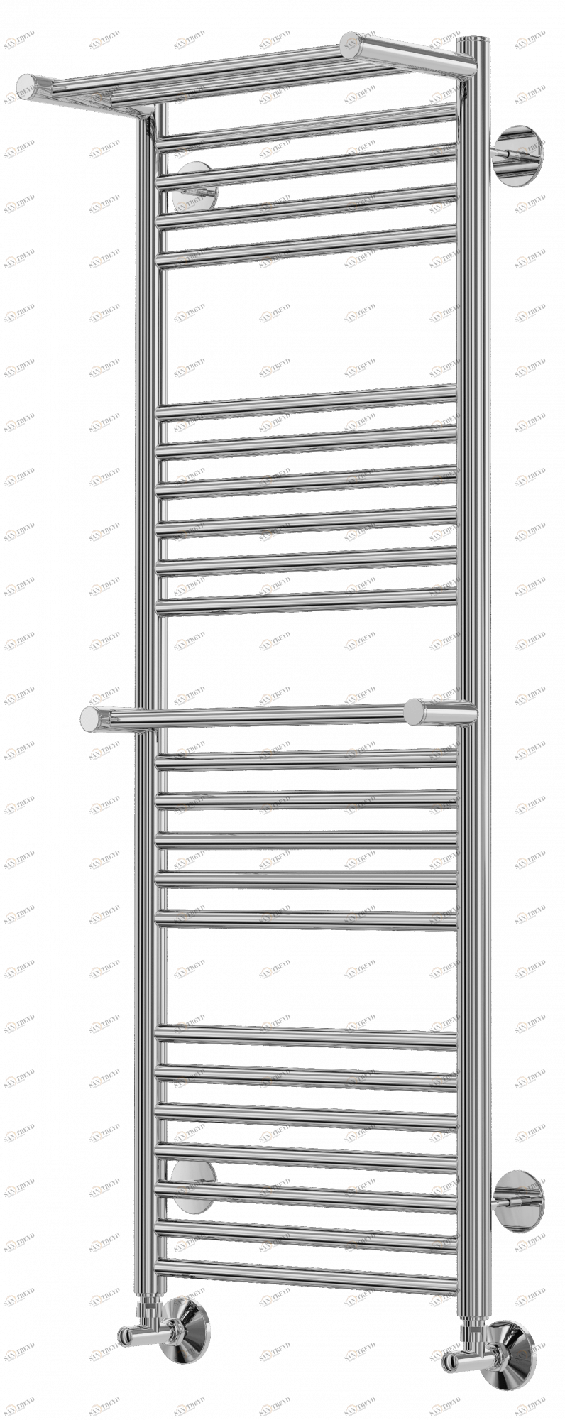 4660059582184 СТАНДАРТ Аврора c 2 полками П22 400х1200 (7+5+5+5) Полотенцесушитель TERMINUS Нержавеющая сталь