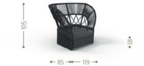 Talenti Веревочное садовое кресло с подлокотниками Cliff decò Clidcplon-c - Вид №5