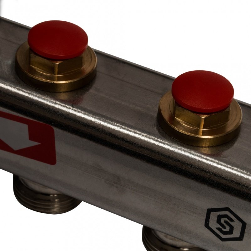 Распределительный коллектор из нерж. стали STOUT в сборе 3/4" х 1/4" х 12 выходов без расходомеров SMS0912000012 - Вид №1