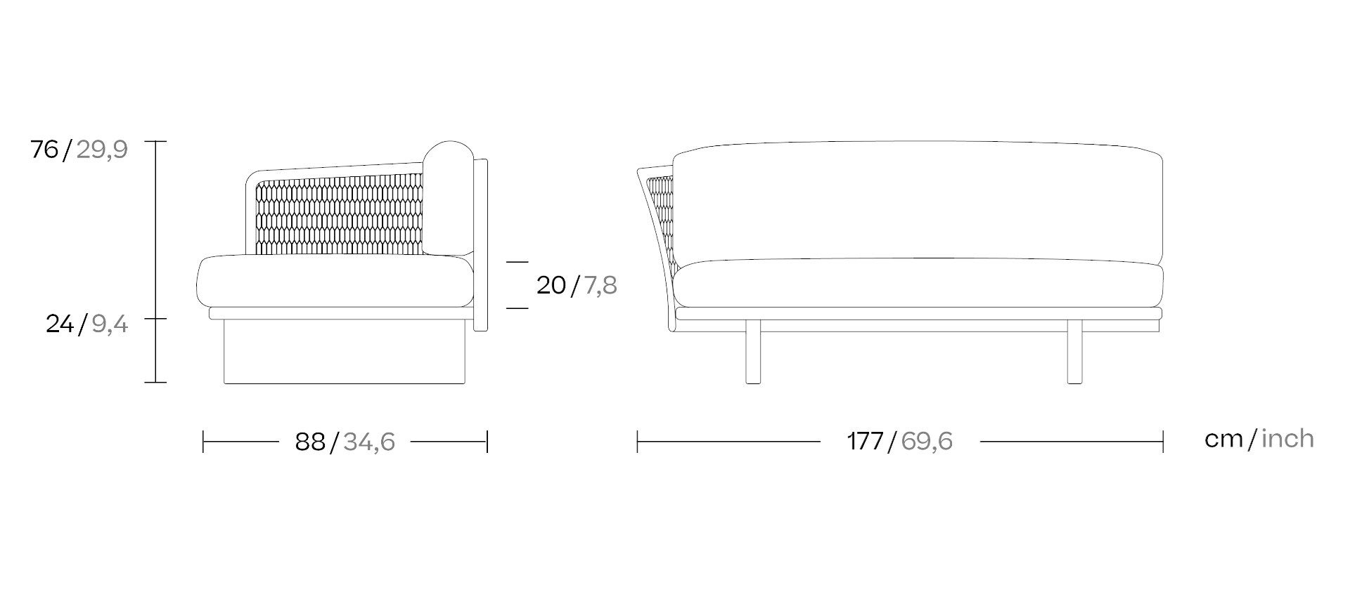 Тканевый модульный садовый диван Kettal сетка ARCH-00094376 - Вид №10