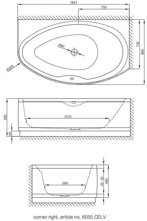 Bette Ванна из эмалированной стали  6054/6055  - Вид №2