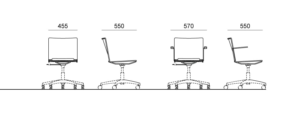 Офисное кресло из полипропилена с 5 спицами Diemmebi laFILÒ ARCH-00135311 - Вид №3