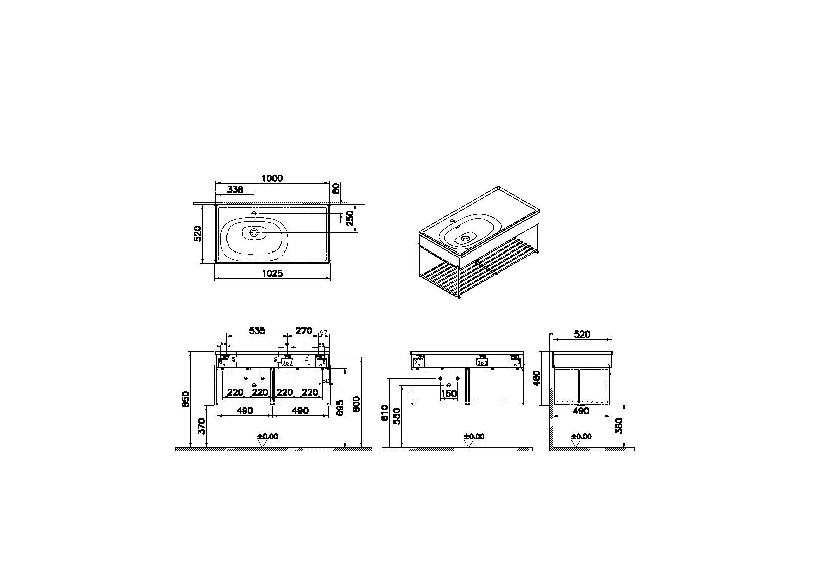 64092 Раковина Vitraglobal Equal - Вид №1