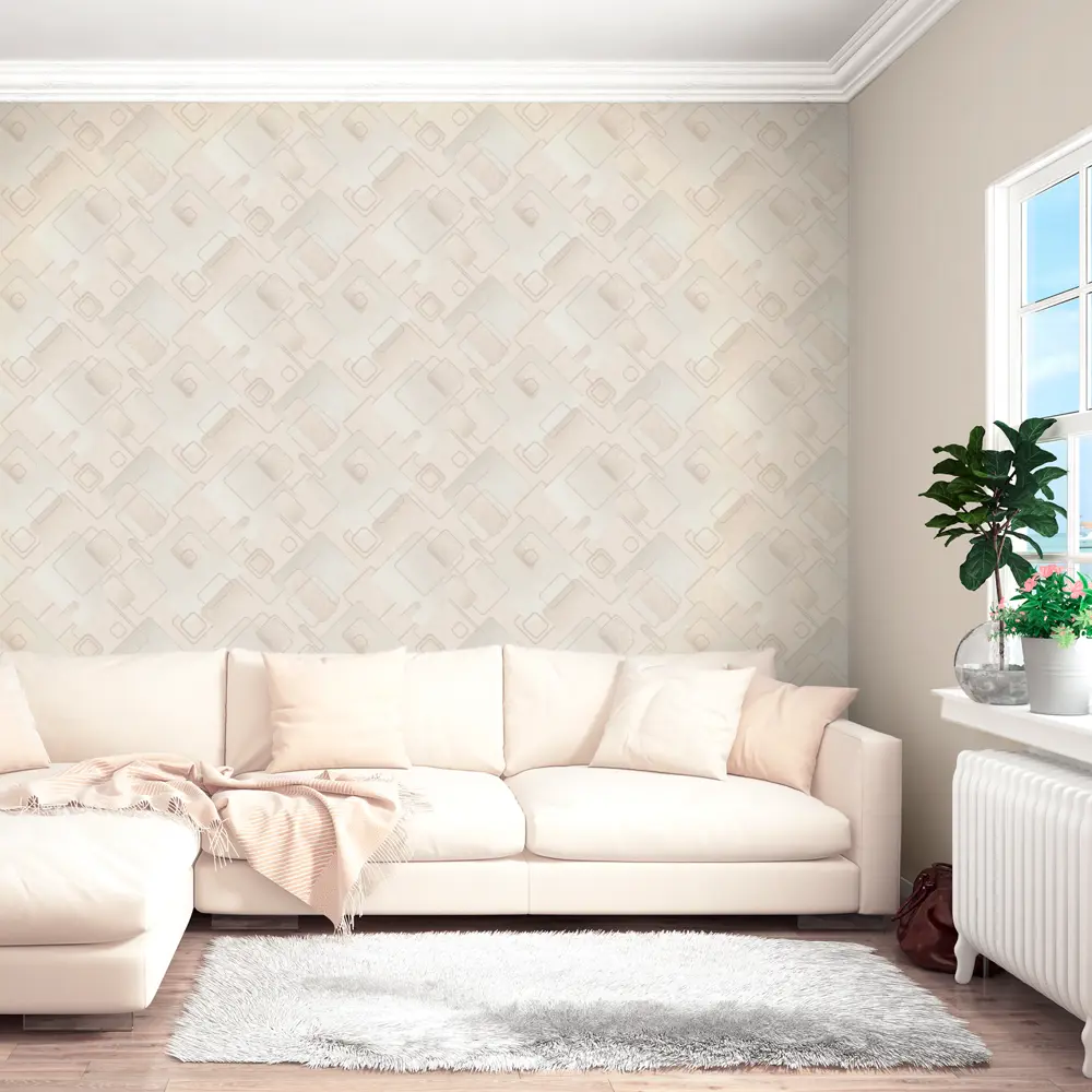 Обои бумажные Московская обойная фабрика Мемфис серо-бежевые 0.53 м 6305-1 STLM-2047411 - Вид №3