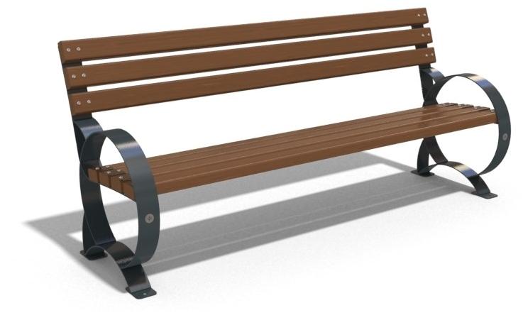 ENCHO ENCHEV - ETE Скамья из дерева и металла со спинкой  48  - Вид №2