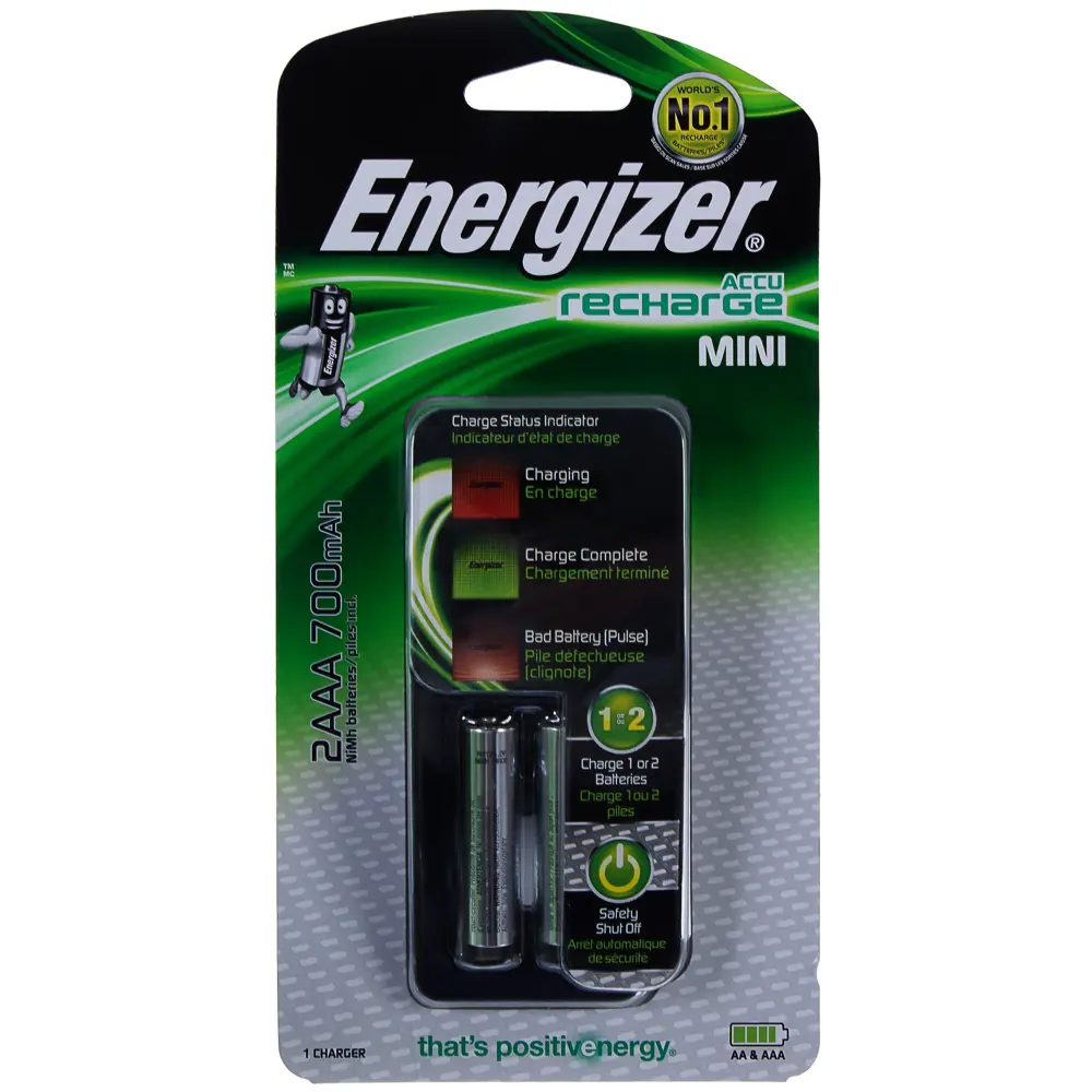 Зарядное устройство для аккумуляторных батареек Energizer Mini Charger 2 шт. цвет черный STLM-2018110 - Вид №1