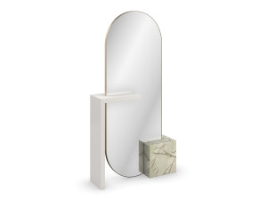 Овальное напольное зеркало в рамке