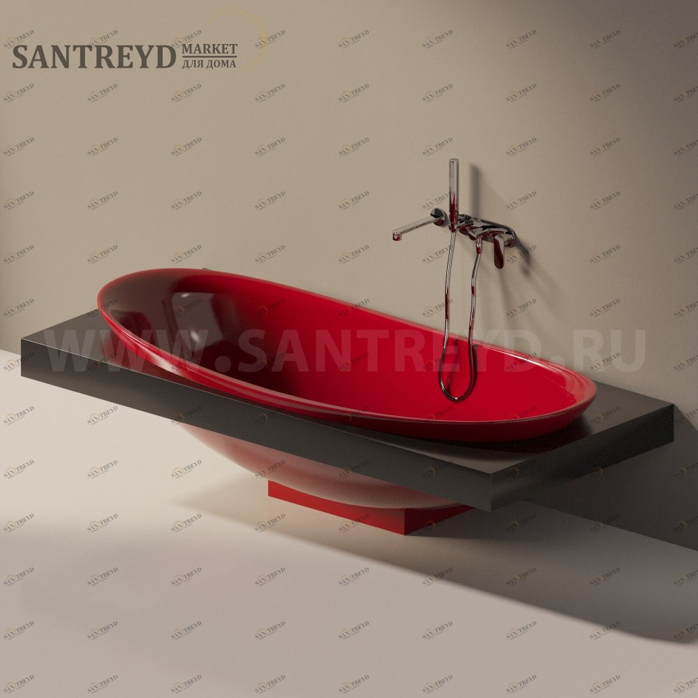Ванна встроенная IO e SI красная Ceramica Flaminia IO843011