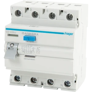 УЗО Hager CD426J 3P N 25 A 30 мА 6 кА AC 12868544 STLM-2161854