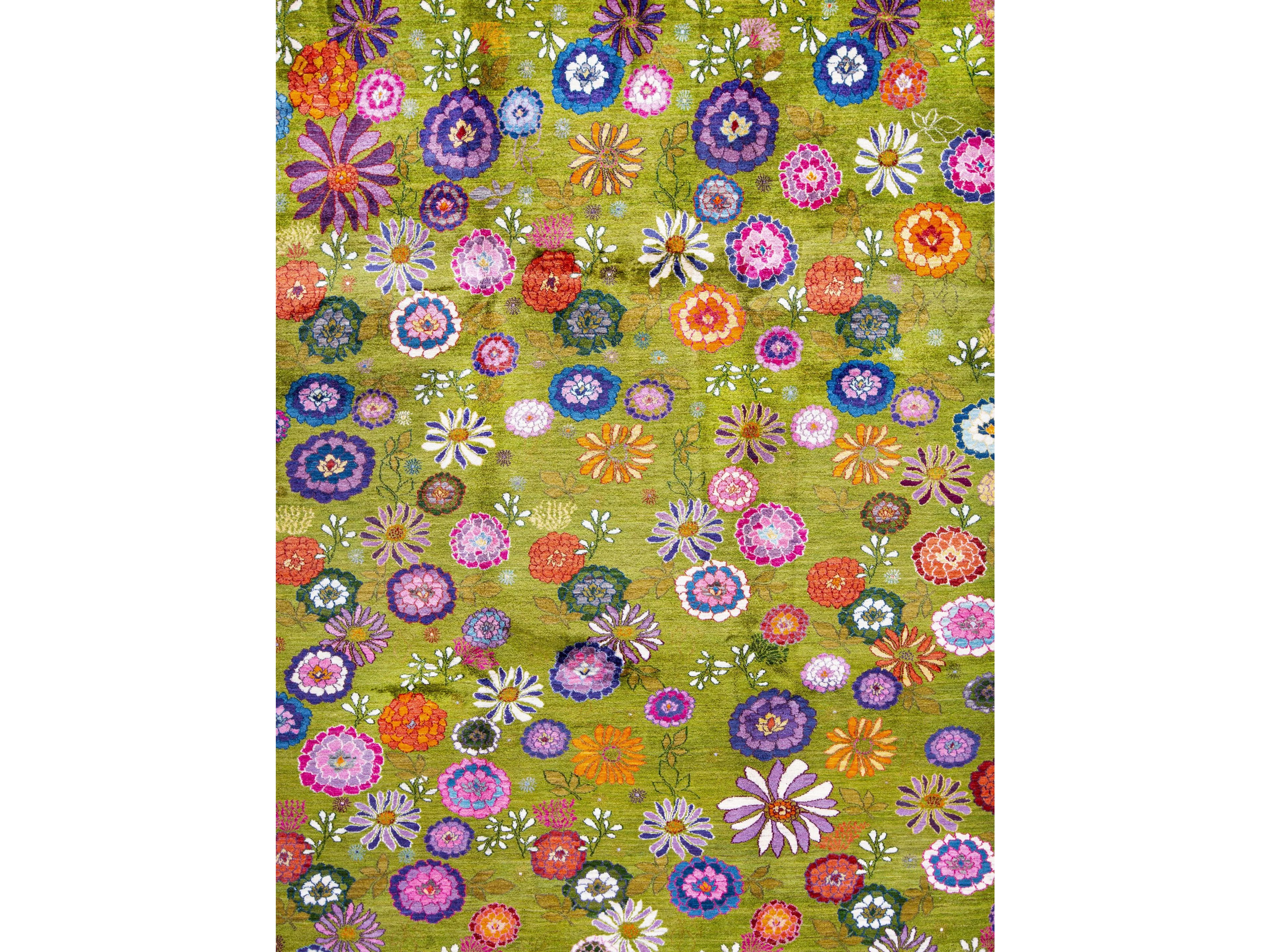 Прямоугольный шерстяной цветочный ковер Zollanvari Ikebana Kyoto-Designer ARCH-00071243 - Вид №1