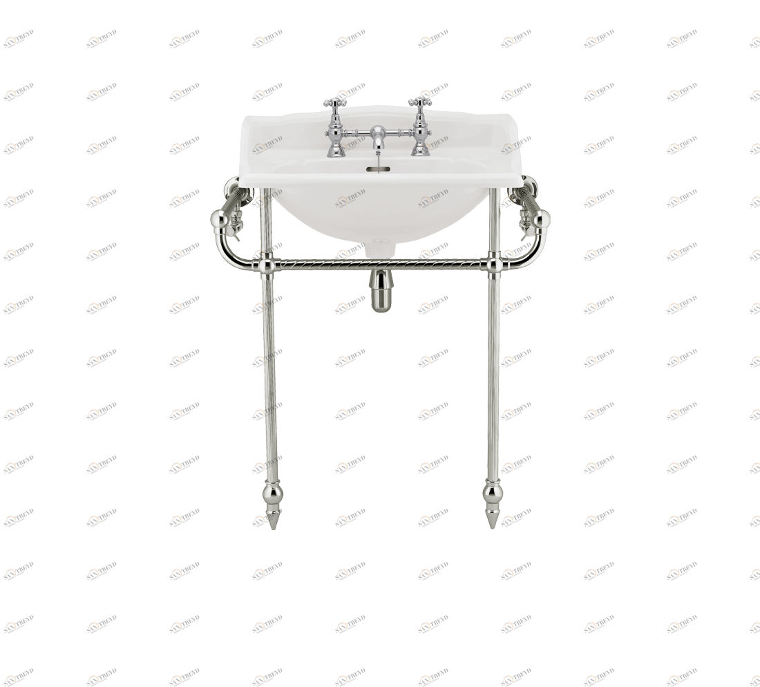 Gentry Home Таз большой белый Victorian Никель GH101055