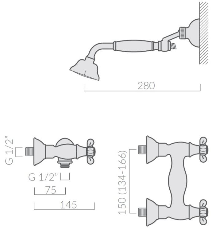 GALASSIA Смеситель для душа с ручным душем Ethos sun-id-1461725 - Вид №1