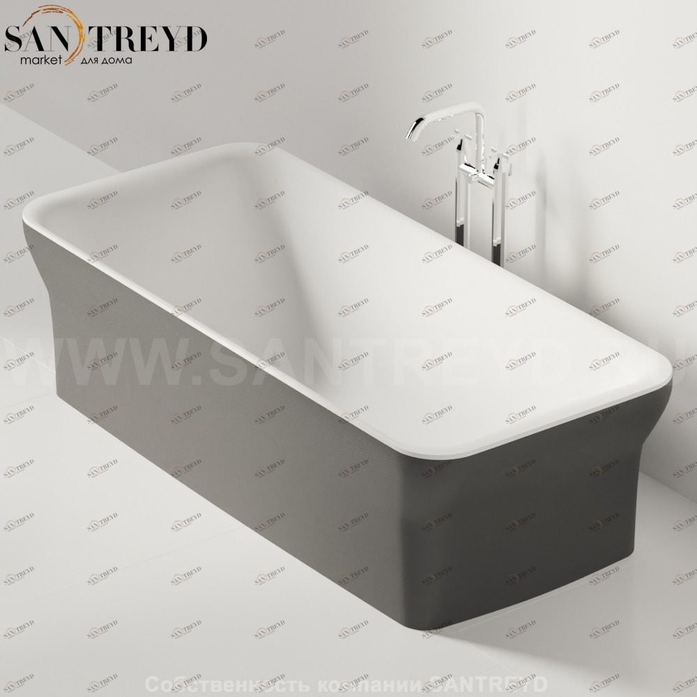 Ванна свободностоящая NOVECENTO графитовая Agape AVAS0963ZG