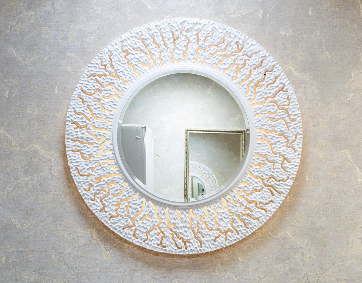 Зеркало круглое настенное серебро CORAL IN SHAPE CORAL 00-3860090 Серебро - Вид №4