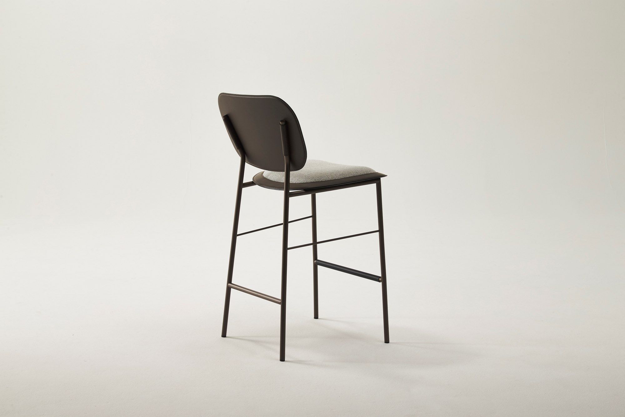 Высокий стул из ткани с кожаными деталями Casa Covre Винтаж ARCH-00097489 - Вид №1