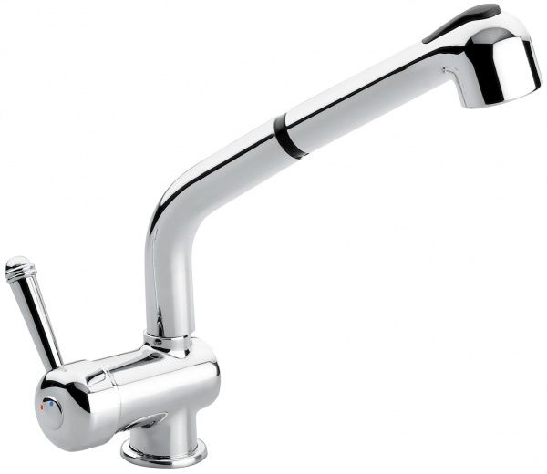 4066CR Смеситель Laguna 4066 с вытяжным изливом для кухни, цвет хром EMMEVI