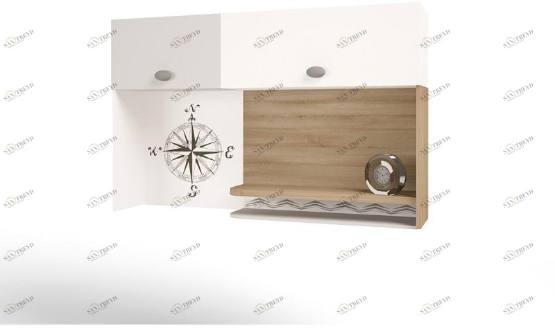 Надстройка на стол ABC-KING/навесная полка левая MIX OCEAN (cream) 4631148107939