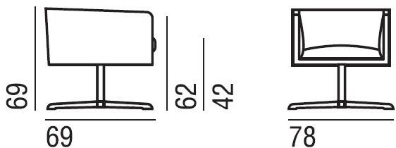 Verzelloni Кресло со съемным чехлом из кожи с 4 спицами Cubica sun-id-1402066 - Вид №1