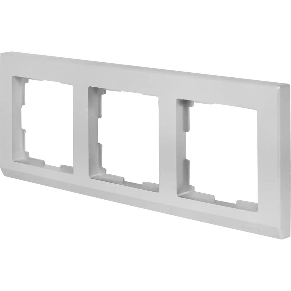 Рамка Werkel Stark для трех розеток и выключателей, серебристая 82125377 STLM-0019706 - Вид №1