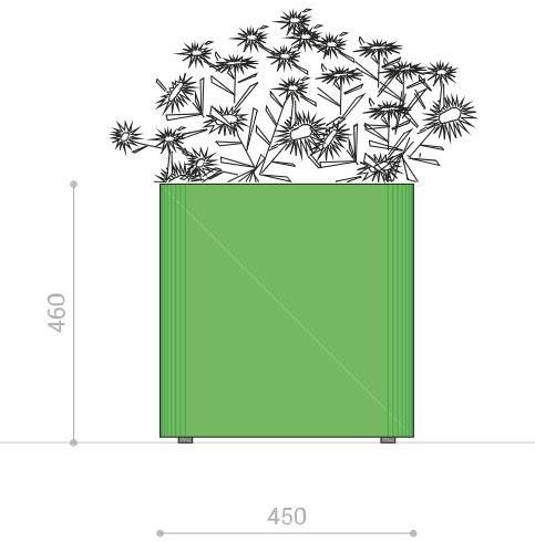 DIMCAR Низкая кашпо для общественных мест из оцинкованной стали Cubik G489-bis - Вид №2