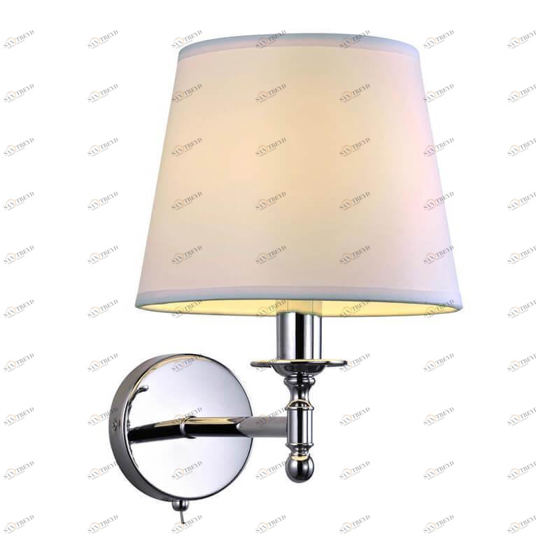 Бра металлическое с белым абажуром серебряное Newport White 14501/A NEWPORT 14000 00-3928231 Белый;серебро 