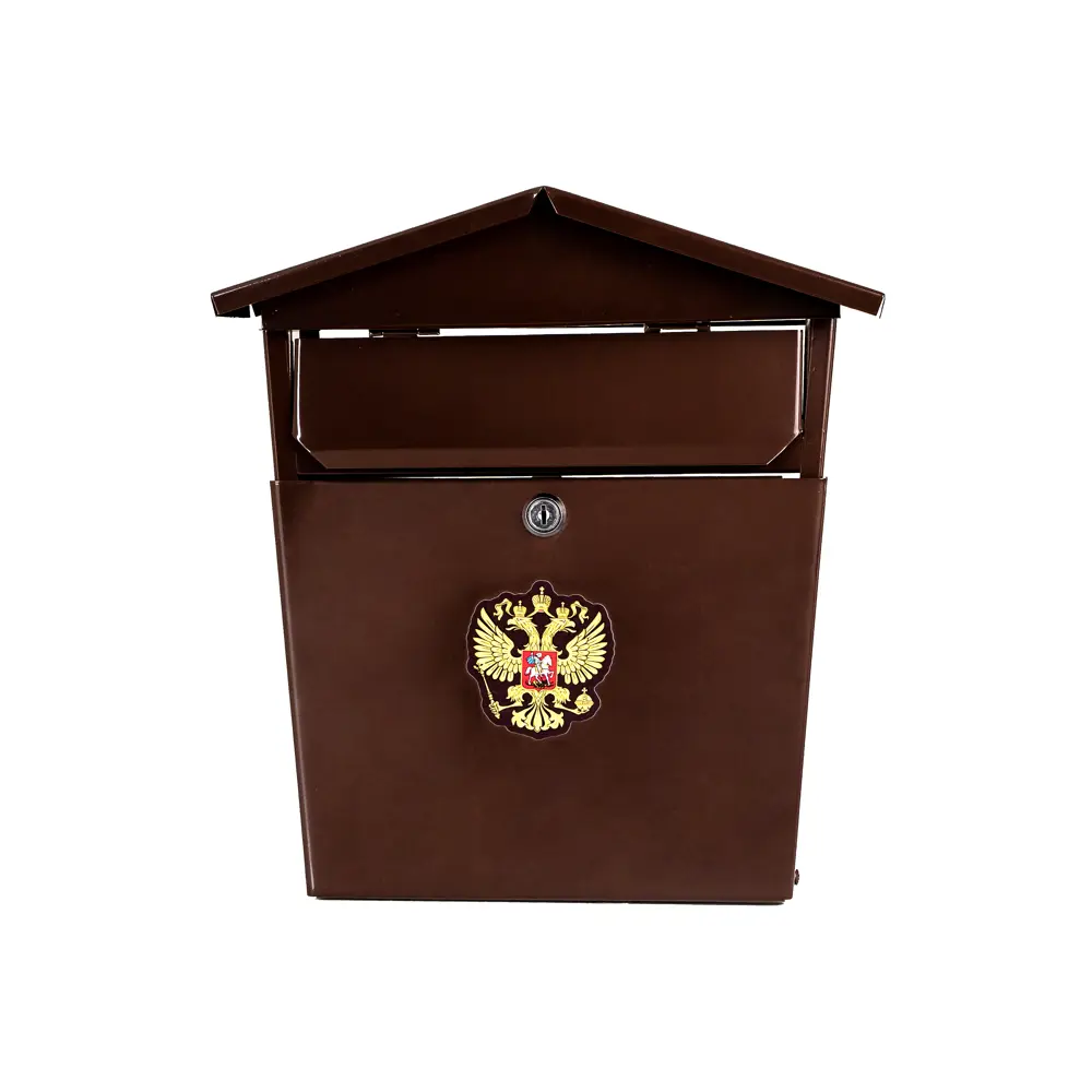 Почтовый ящик Vip Домик с замком металл цвет коричневый Santreyd STLM-2086715 - Вид №1