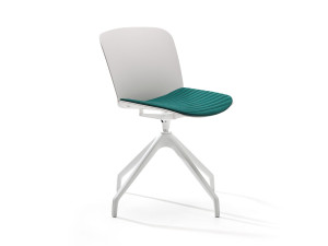 Вращающееся кресло из полипропилена с мягким сиденьем