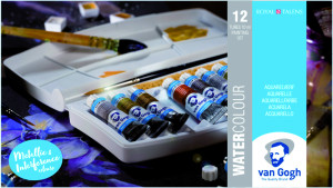 20800212 Краска акварель Набор акварельных красок Van Gogh 12цв*10мл с кистью пластиковый короб "Specialty" (интерферентные + металлики) Royal Talens