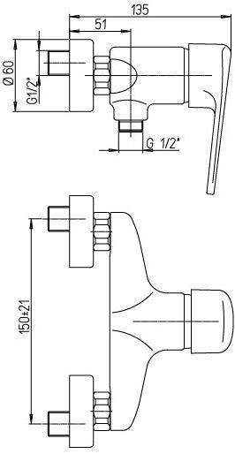 Paini Cooper 80CR511KM смеситель для душа - Вид №1