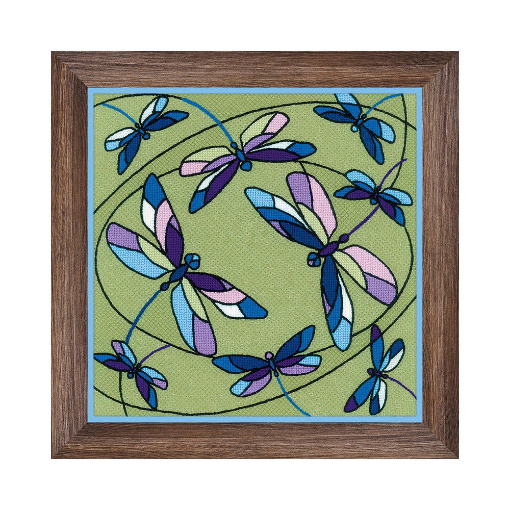 1655 Набор для вышивания Витраж. Стрекозы 33 х 33 см RIOLIS Сотвори Сама 