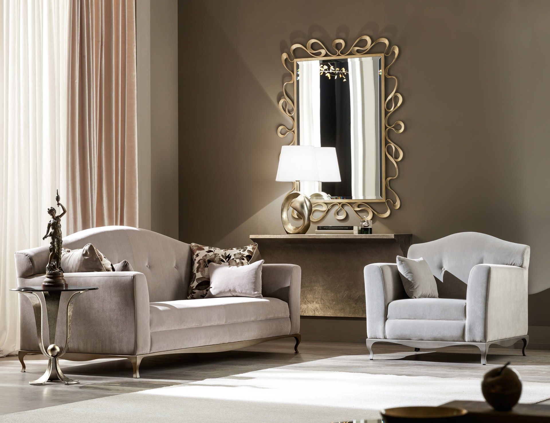 3-местный бархатный диван Cantori гирлянды ARCH-00102975 - Вид №1