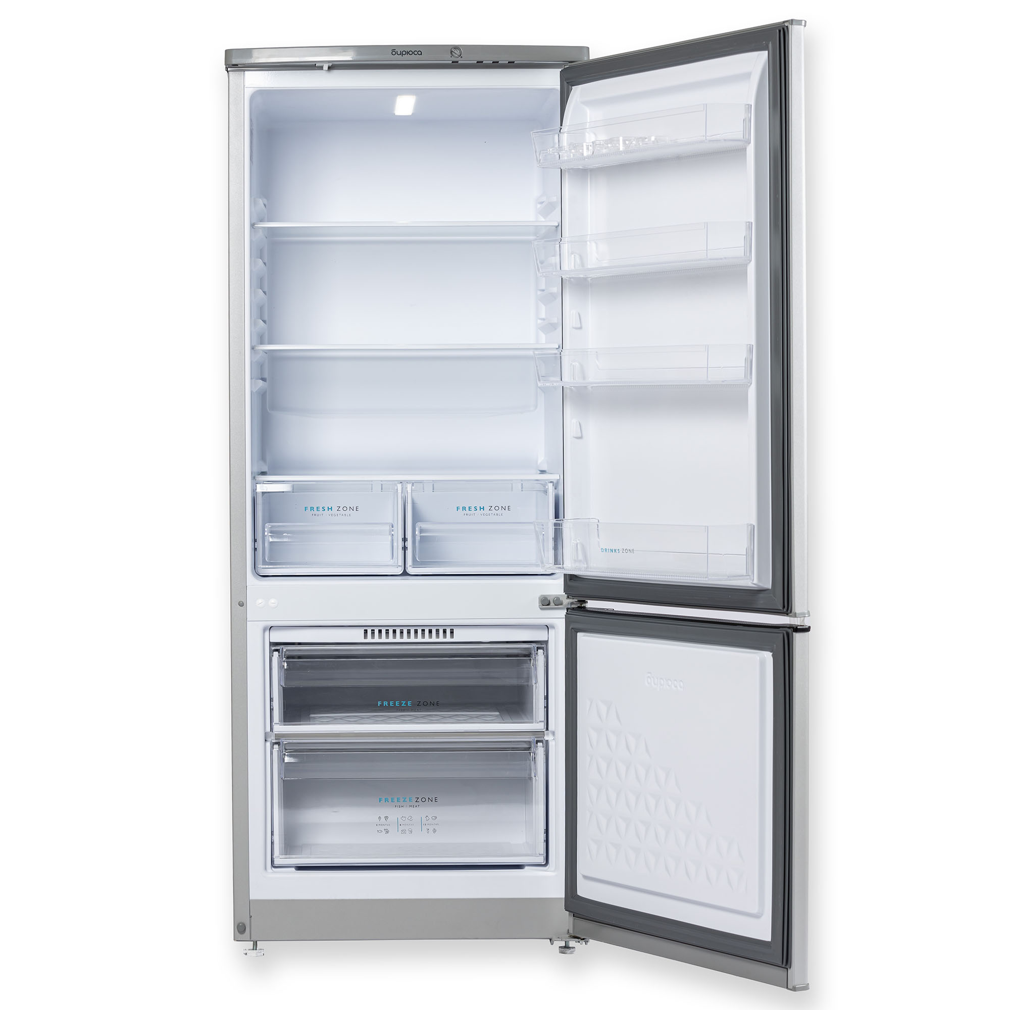 9248623 Холодильник с морозильником   Бирюса M551 серебристый STDN-0031703 - Вид №1