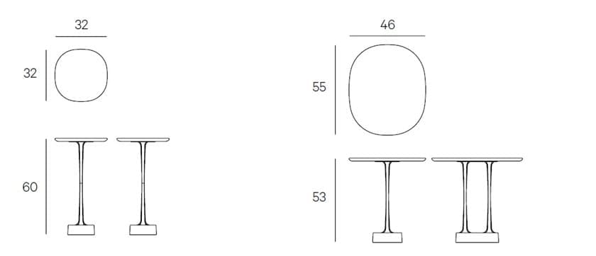 Высокий металлический овальный журнальный столик Henge MUSHROOM ARCH-00006765 - Вид №5