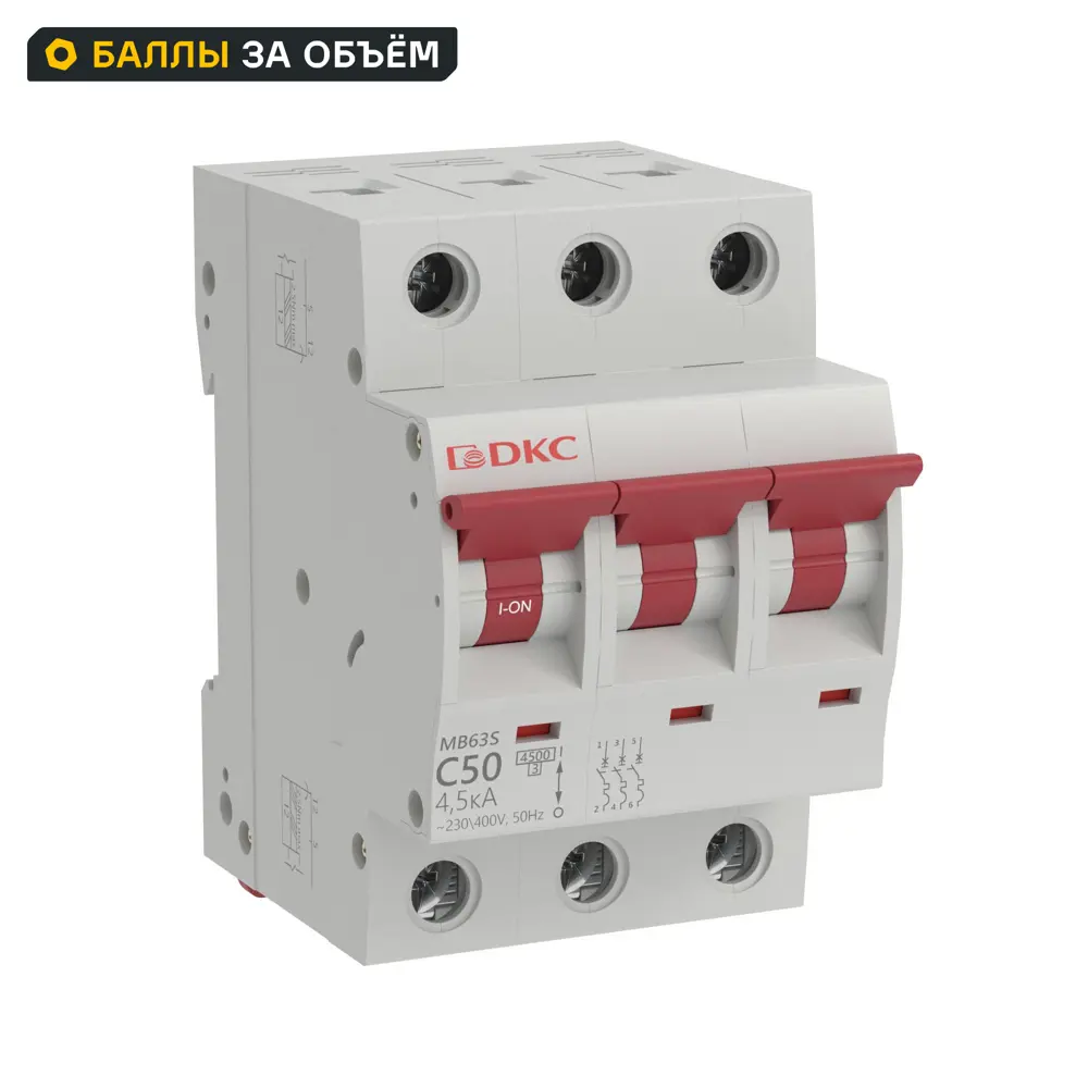 Автоматический выключатель DKC Yon 3P C50 А 4.5 кА STLM-2195071